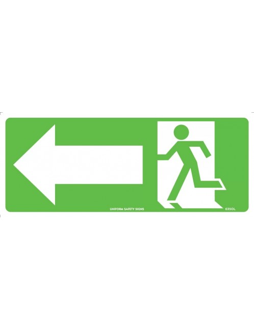 Exit/Entry Sign - Running Man Picto With Arrow Left  Poly