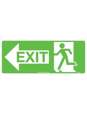 Exit/Entry Sign - Running Man With Exit And Left Arrow  Poly