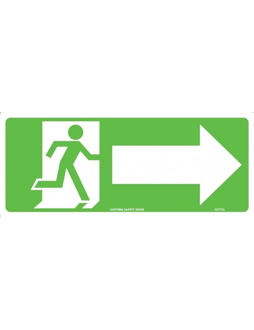 Exit/Entry Sign -Running Man Picto With Arrow Right  Poly