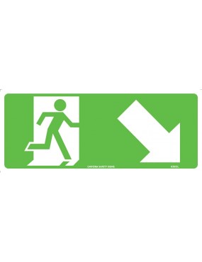 Exit/Entry Sign - Running Man with Arrow Down/Right   Luminous