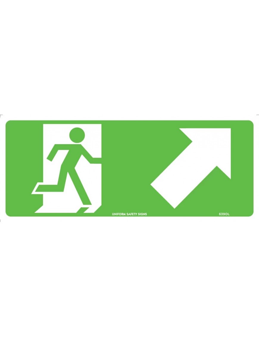 Exit/Entry Sign - Running Man With Arrow Up/Right  Poly