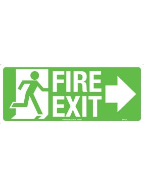 Exit/Entry Sign - Fire Exit With Arrow Right 350x145mm Luminous