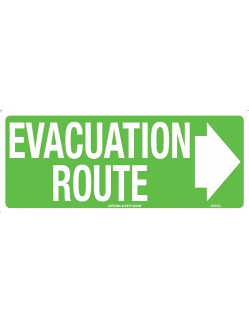 Exit/Entry Sign - Evacuation Route With Right Arrow  Poly