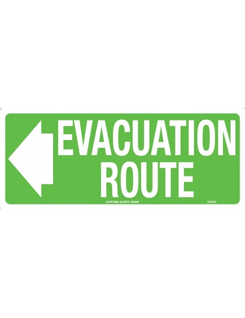 Exit/Entry Sign - Evacuation Route With Left Arrow  Poly