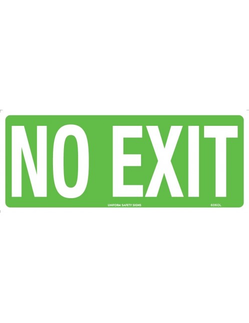 Exit/Entry Sign - No Exit 350x145mm  Luminous