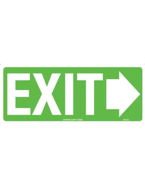 Exit/Entry Sign - Exit With Right Arrow  350x145mm Luminous