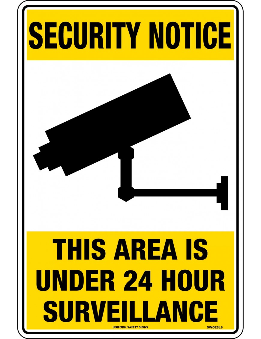 Security Sign - This Area Is Under 24 Hour Surveillance  Metal