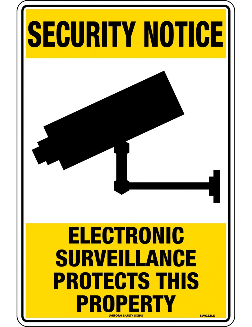 Security Sign - Electronic Surveillance Protects This Property  Metal