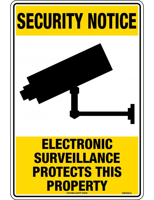 Security Sign - Electronic Surveillance Protects This Property  Poly