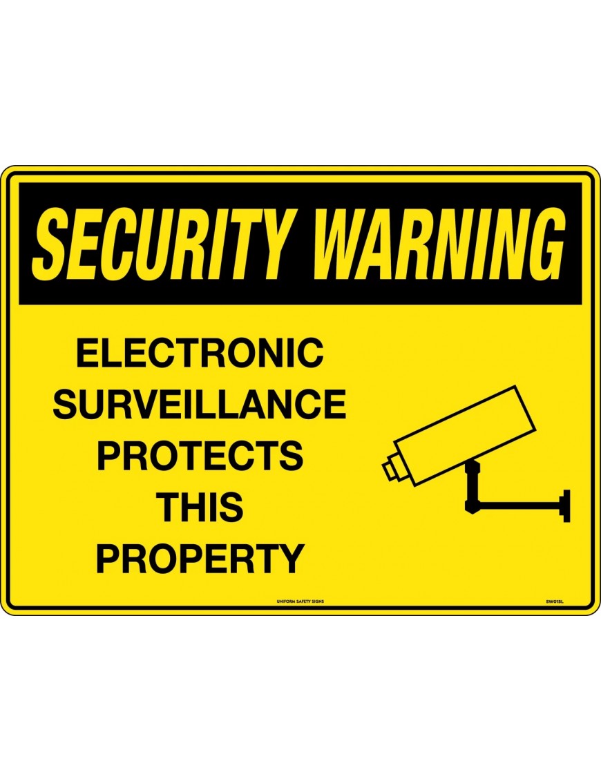 Security Sign - Electronic Surveillance Protects This Property  Poly