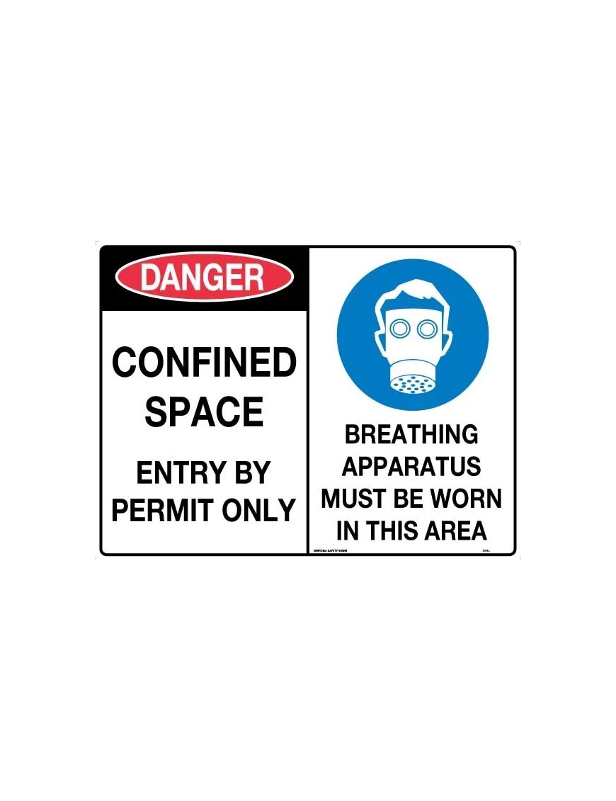 Danger Sign - Danger Confined Space Entry By Permit Only/Breathing Apparatus Must Be Worn In This Area Poly