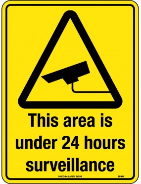 Security Sign - This Area is Under 24 hour Surveillance  Metal