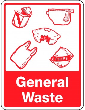 General Sign - General Waste With Recycling Picto  Poly
