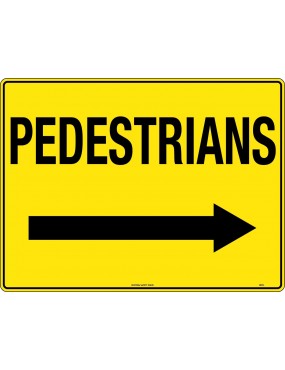 General Sign - Pedestrians Arrow Right  Metal