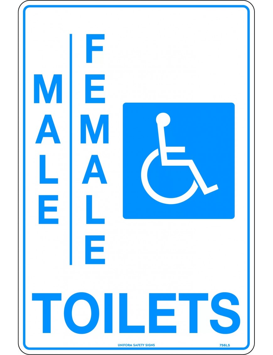 General Sign - Male/Female/Disabled Toilets  Poly