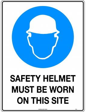 Mandatory Sign - Safety Helmets Must Be Worn On This Site  Metal