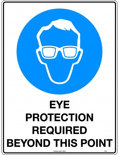 Mandatory Sign - Eye Protection Required Beyond This Point  Metal