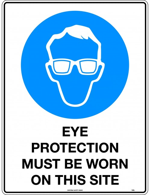 Mandatory Sign - Eye Protection Must be Worn on This Site  Metal