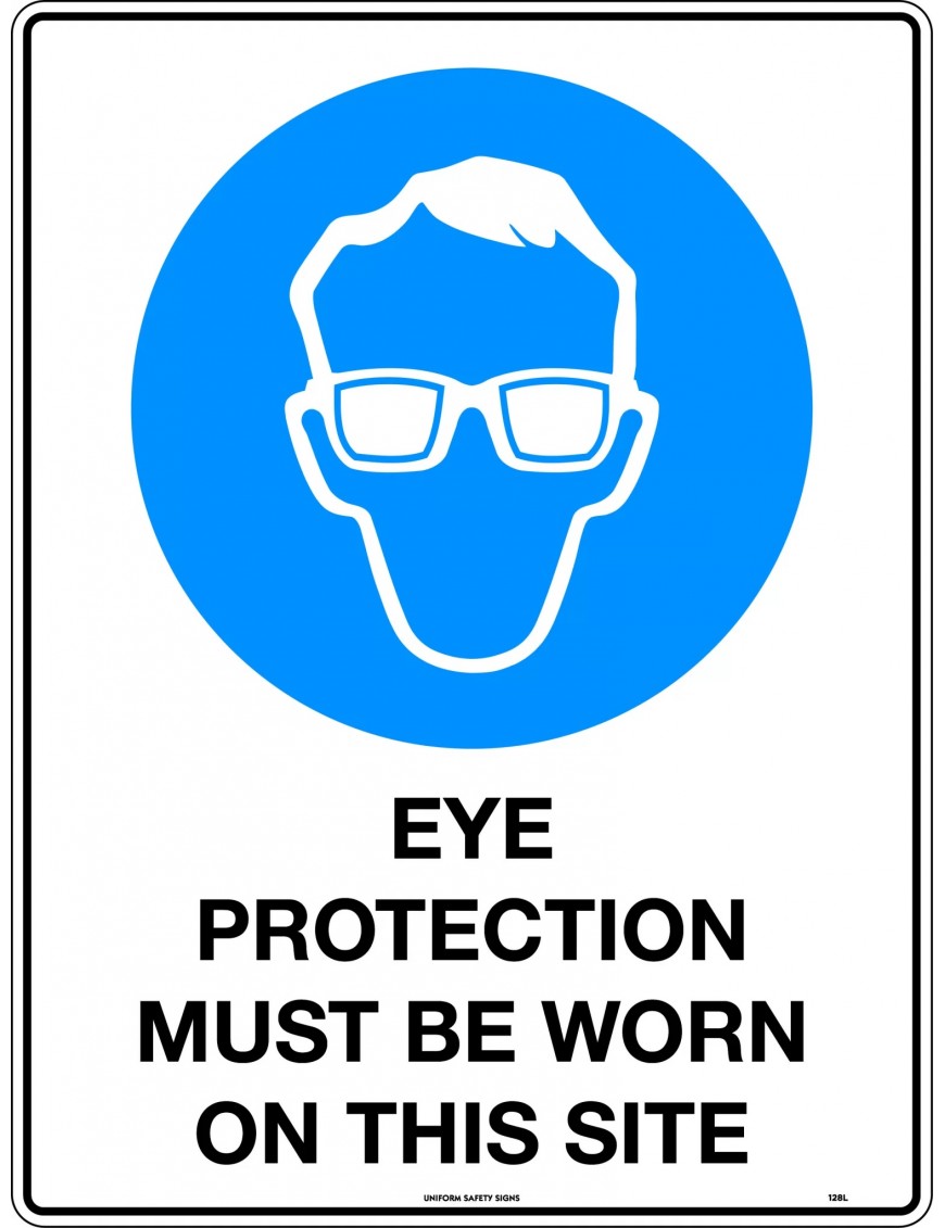 Mandatory Sign -  Eye Protection Must be Worn on This Site  Poly