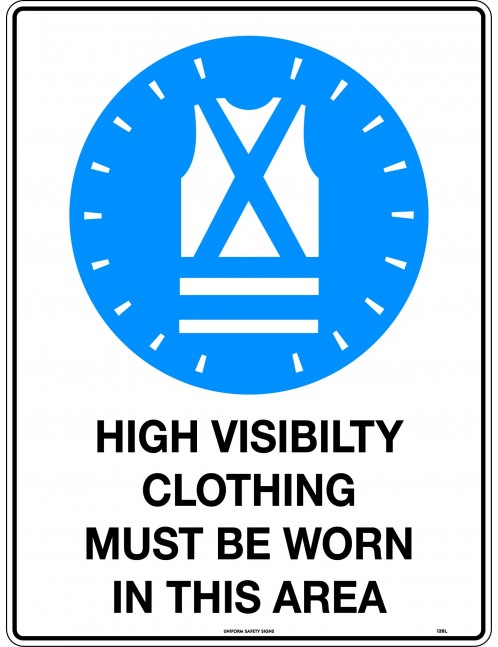 Mandatory Sign - High Visibility Clothing Must be Worn in This Area  Metal