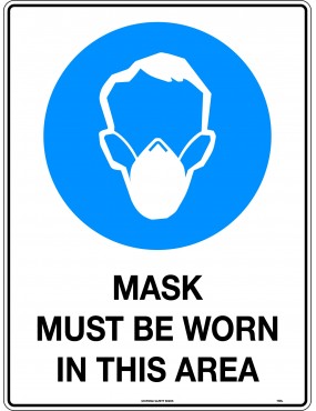 Mandatory Sign -  Mask Must be Worn in This Area  Metal