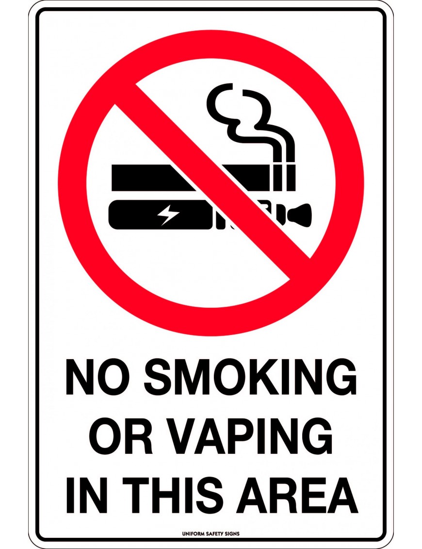 Prohibition Sign - No Smoking or Vaping in This Area  Metal