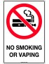 Prohibition Sign - No Smoking or Vaping  Metal