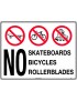 Prohibition Sign - No Skateboards, Rollerblades, Bicycles  Metal