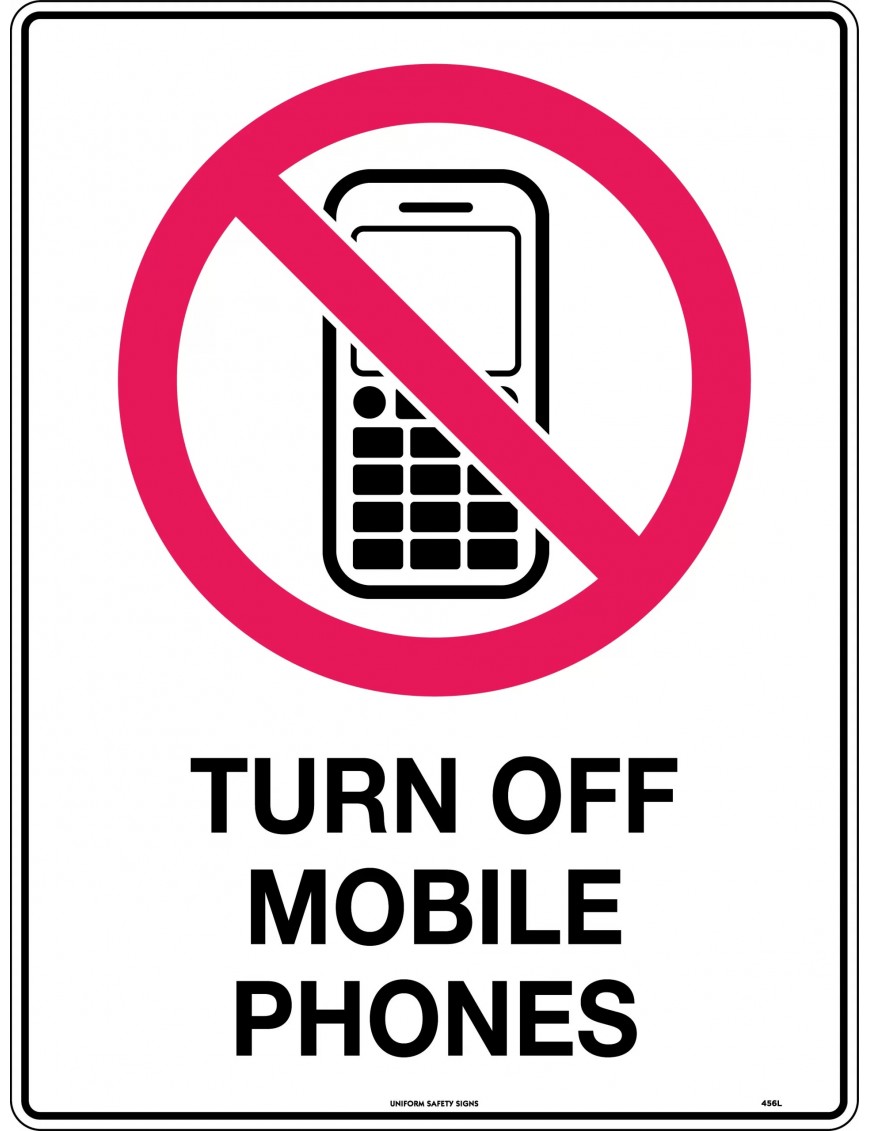 Prohibition Sign - Turn Off Mobile Phones   Metal