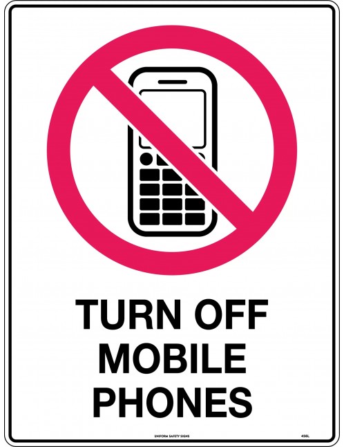 Prohibition Sign - Turn Off Mobile Phones   Metal