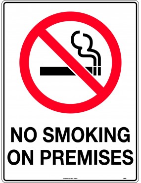 Prohibition Sign - No Smoking On Premises  Metal