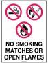 Prohibition Sign - No Smoking Matches or Open Flames  Metal