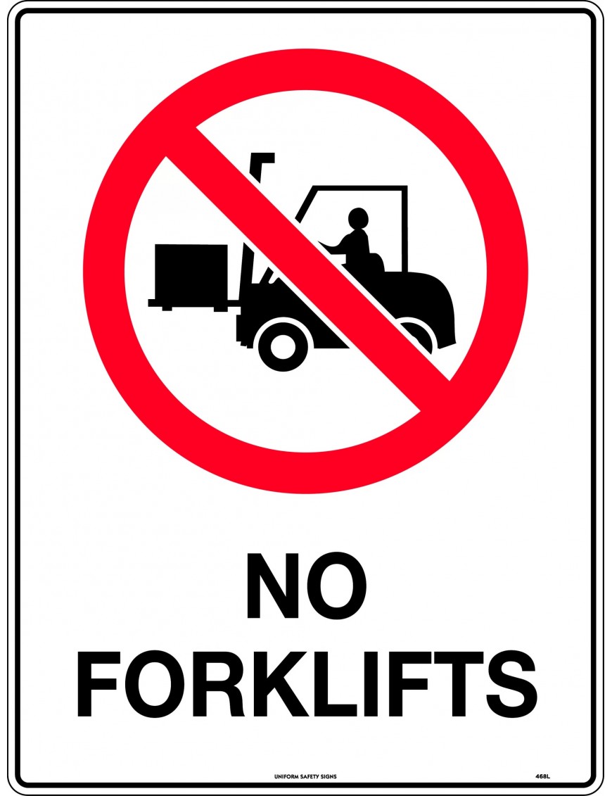 Prohibition Sign - No Forklifts  Poly