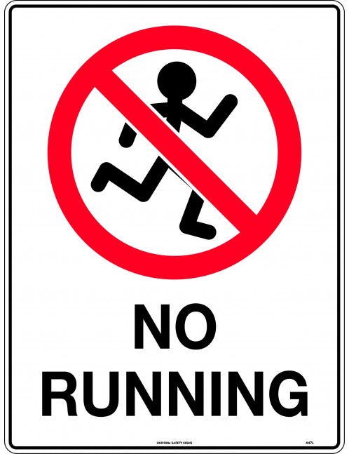 Prohibition Sign -  No Running  Metal