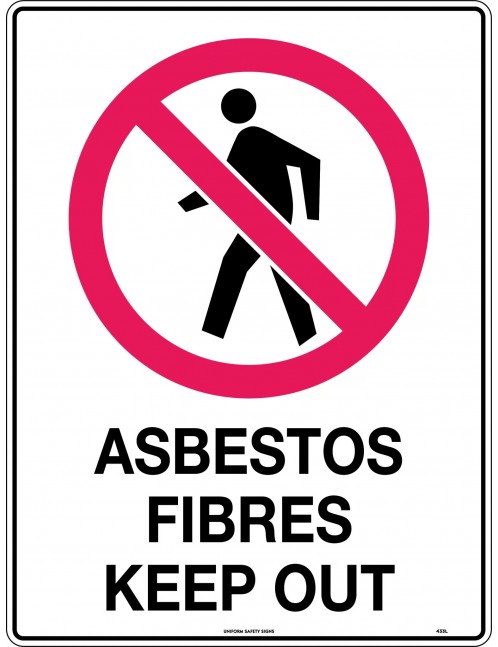 Prohibition Sign - Asbestos Fibres Keep Out  Metal