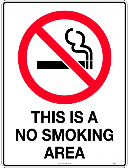 Prohibition Sign - This is a No Smoking Area  Metal