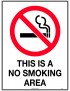 Prohibition Sign - This is a No Smoking Area  Metal