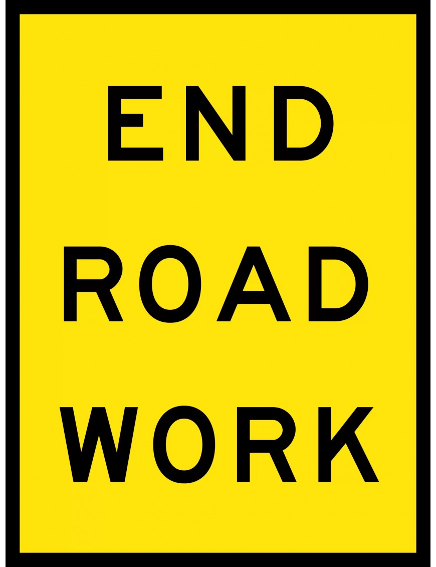 Boxed Edge Sign - End Road Work