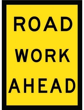 Boxed Edge Sign - Road Work Ahead