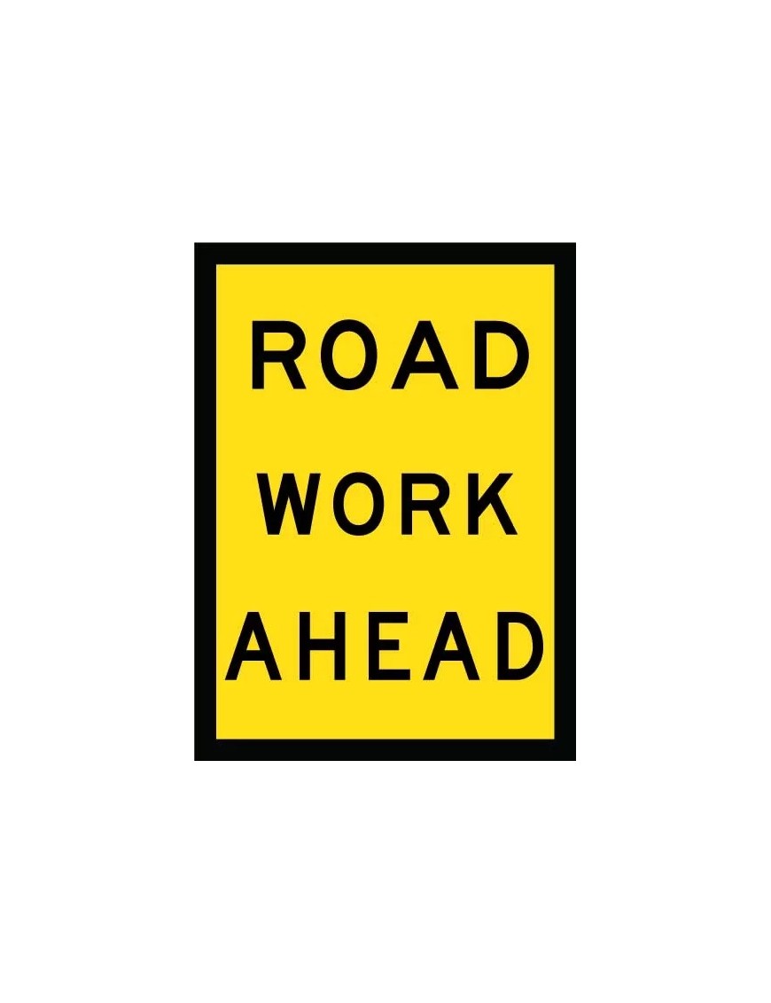 Boxed Edge Sign - Road Work Ahead