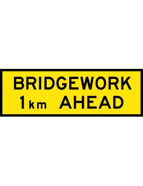 Boxed Edge Sign - Bridgework 1km Ahead