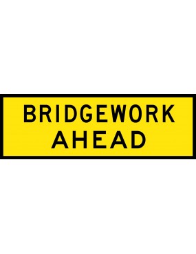 Boxed Edge Sign - Bridgework Ahead