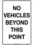 Parking Sign - No Vehicles Beyond This Point   Poly