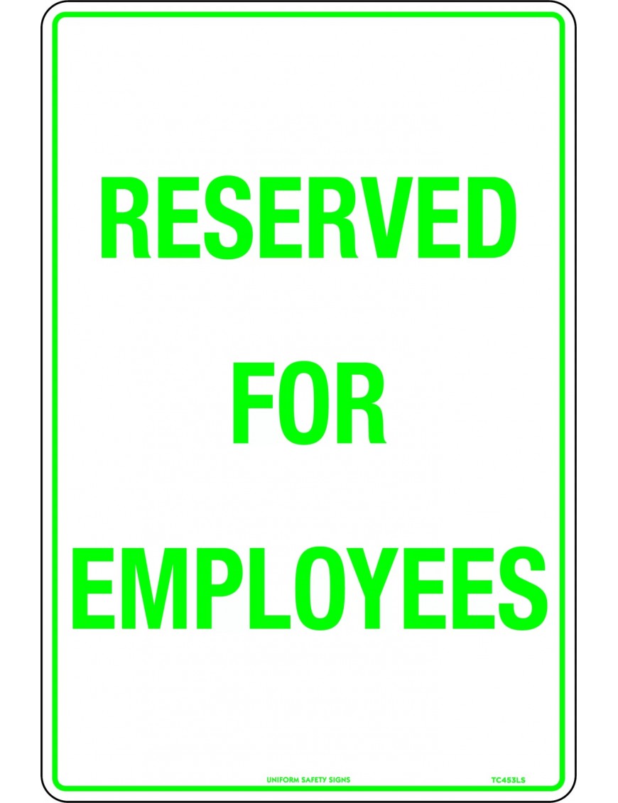 Parking Sign - Reserved for Employees  Metal