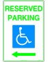 Parking Sign - Reserved Parking Disabled Picto And Left Arrow  Metal