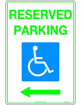 Parking Sign - Reserved Parking Disabled Picto And Left Arrow   Poly