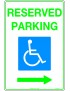 Parking Sign - Reserved Parking Disabled Picto And Right Arrow  Metal