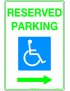 Parking Sign - Reserved Parking Disabled Picto And Right Arrow   Poly