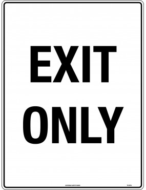 Parking Sign - Exit Only   Class 2 Metal