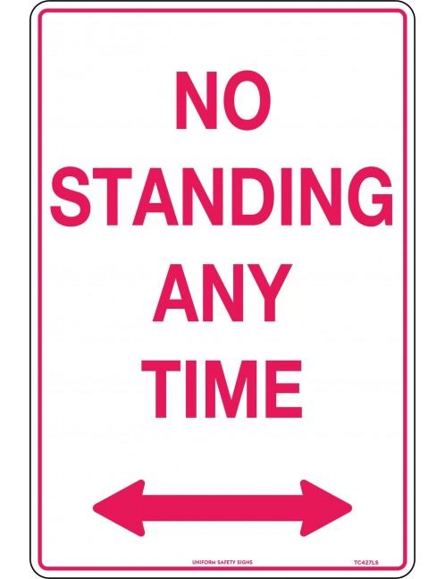 Parking Sign - No Standing Any Time Double Arrows  Metal